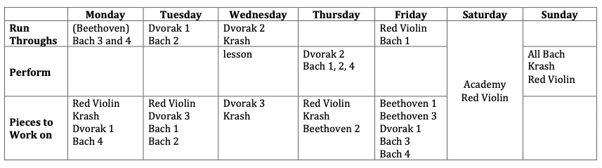 Sameer Practice Schedule