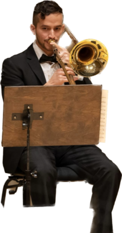 hugo with trombone